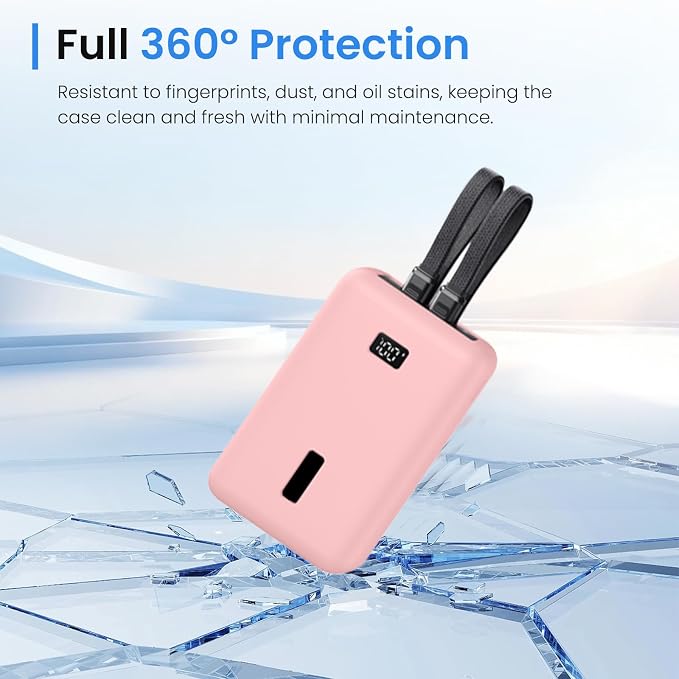 for Anker Zolo Power Bank 2025 Case,Silicone Protective Cover for Anker (20,000mAh 45W/30W) A1689/A1681,Shockproof Bumper with Charge-Through Design,Portable Travel Case,Pink