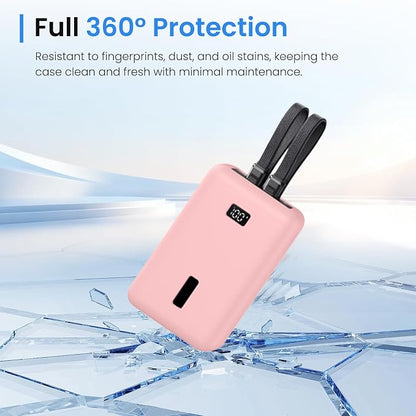 for Anker Zolo Power Bank 2025 Case,Silicone Protective Cover for Anker (20,000mAh 45W/30W) A1689/A1681,Shockproof Bumper with Charge-Through Design,Portable Travel Case,Pink