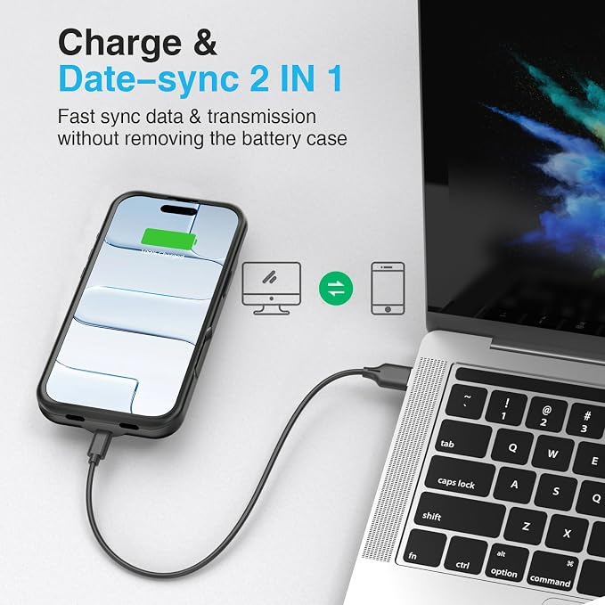 BOPPS Battery Case for iPhone 17 Air 【2026 New】,Powerful 8500mAh Portable Charger Case 360°Protection Rechargeable Extended Charging case for iPhone 17 Air 6.5inch,(Black)