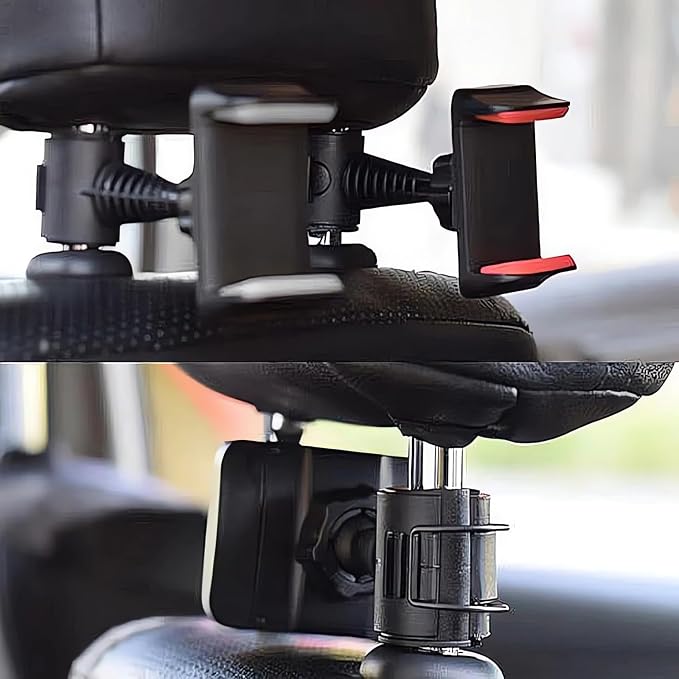 Car Back Seat Phone Holder，Universal Car Backseat Headrest Phone Mount，Adjustable Headrest Phone Car Mount