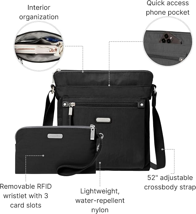 Baggallini womens Go Bagg With Rfid Phone Wristlet