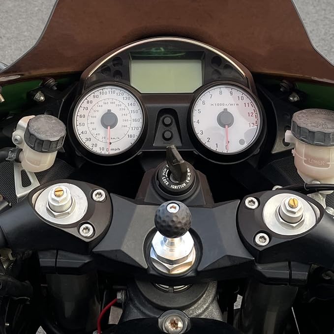 iMESTOU Motorcycle Fork Stem Phone Mount, Anti-Theft 1" Ball Phone Holder with Double Socket Arm Fits to RAM B Size Components 720° Rotation for 4.0"-7.0" Cellphones