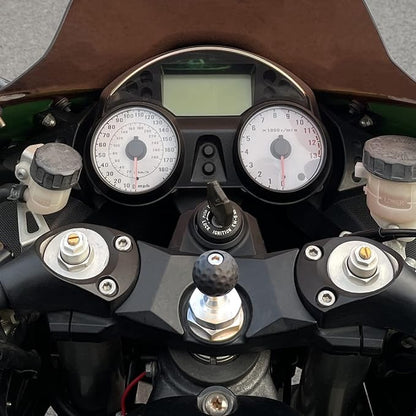 iMESTOU Motorcycle Fork Stem Phone Mount, Anti-Theft 1" Ball Phone Holder with Double Socket Arm Fits to RAM B Size Components 720° Rotation for 4.0"-7.0" Cellphones