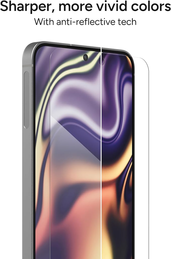 ZAGG Glass XTR4 Samsung Galaxy S25/ S24 Screen Protector - Tempered Glass, 11X Stronger with Graphene, Blue Light Filtering, Anti-Reflective Technology, InvisibleShield, Easy Dust-Free Installation