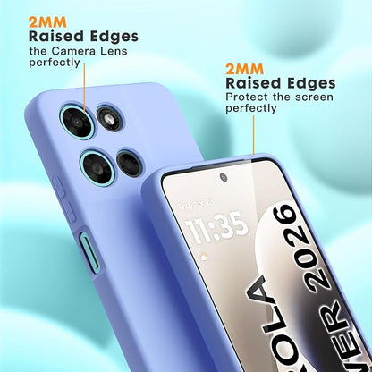 for Motorola Moto G Power (2026) Case, 2 Pack Tempered Glass Screen Protectors, Soft TPU Silicone Shockproof Gel Cover-Purple