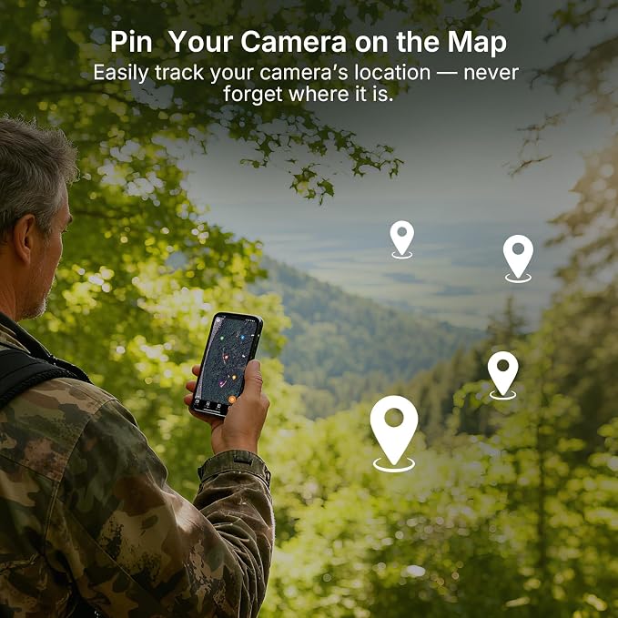 GardePro E6 2.0 Pro WiFi Trail Camera (Non-Cellular), 64MP Photos, 4K Video, Dual Antennas 165ft Range, 7800mAh Battery, Live View, 110° Wide-Angle, No-Glow Night Vision, Motion Activated