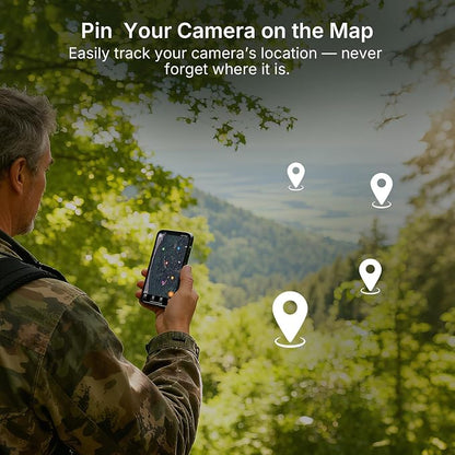 GardePro E6 2.0 Pro WiFi Trail Camera (Non-Cellular), 64MP Photos, 4K Video, Dual Antennas 165ft Range, 7800mAh Battery, Live View, 110° Wide-Angle, No-Glow Night Vision, Motion Activated