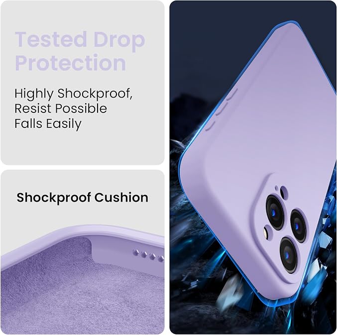 FireNova Designed for iPhone 16 Pro Case, Silicone Upgraded [Camera Protection] Phone Case, Soft Anti-Scratch Microfiber Lining Inside, 2024, Clove Purple
