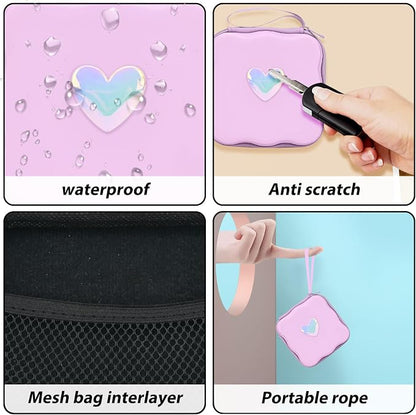 CameCosy DIY Phone Charger Case Storage Sets Cable Protector Earphone Wire Saver with Purple Wave Travel Storage Bag, Cable Charger Protector Cord Organizer for iPhone (Pearl Heart)