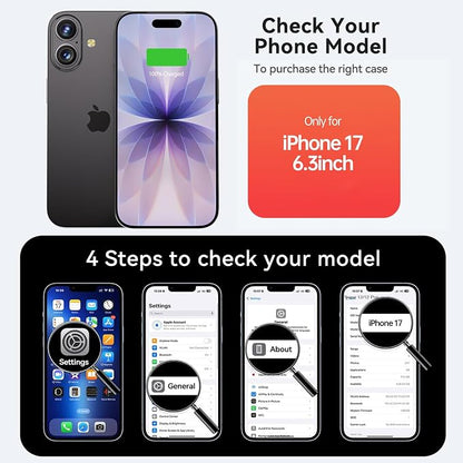 BOPPS Battery Case for iPhone 17【Support Carplay】 Ultra-Powerful 8500mAh Portable Rechargeable Protective Extended Charger Cover for iPhone 17 Charging Case-6.3inch，Black