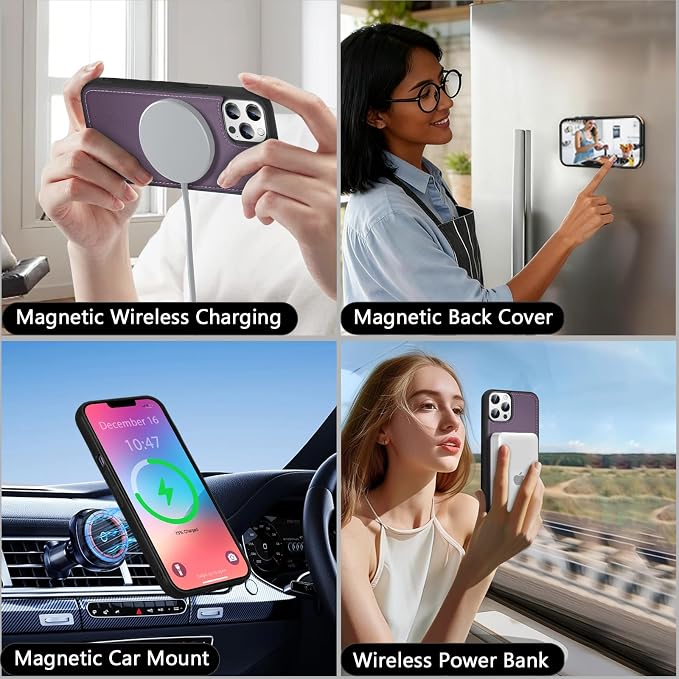 Wallet Case for iPhone 13 Pro Max with Card Holder/Crossbody Wallet/Strap| RFID Blocking | Magnetic | Kickstand | Detachable | PU Leather Phone Case for iPhone 13 Pro Max,6.7 in,Purple