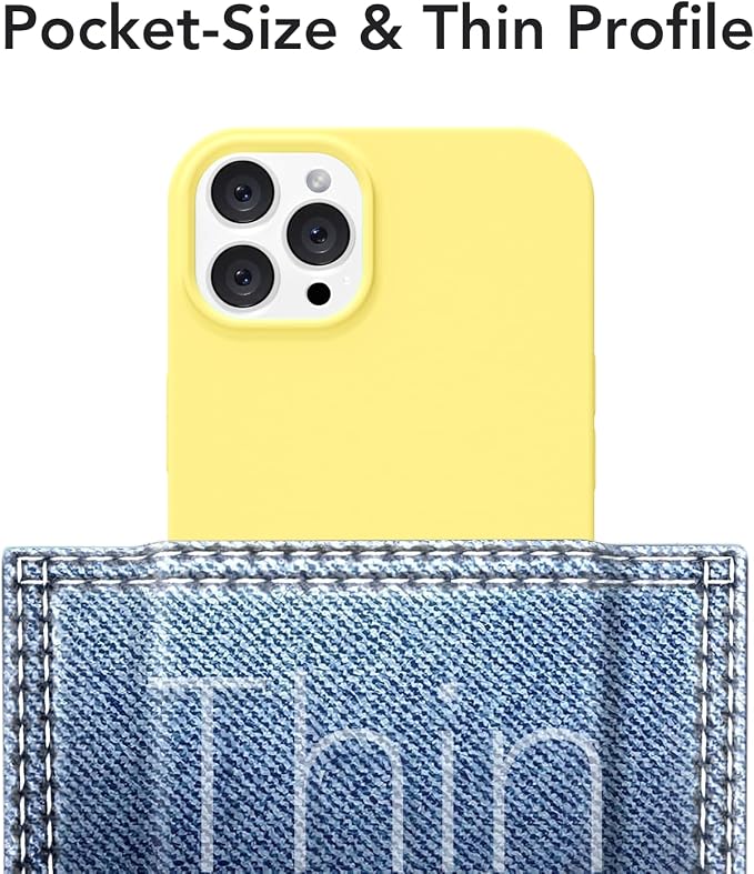 for iPhone 12/12 Pro Case Silicone Compatible with Magsafe Case, Ultra Slim Thin Magnetic Phone Cases Mag Safe, Cute Soft Rubber Gel TPU Matte Plain Wireless Charging Cover for Women, Yellow