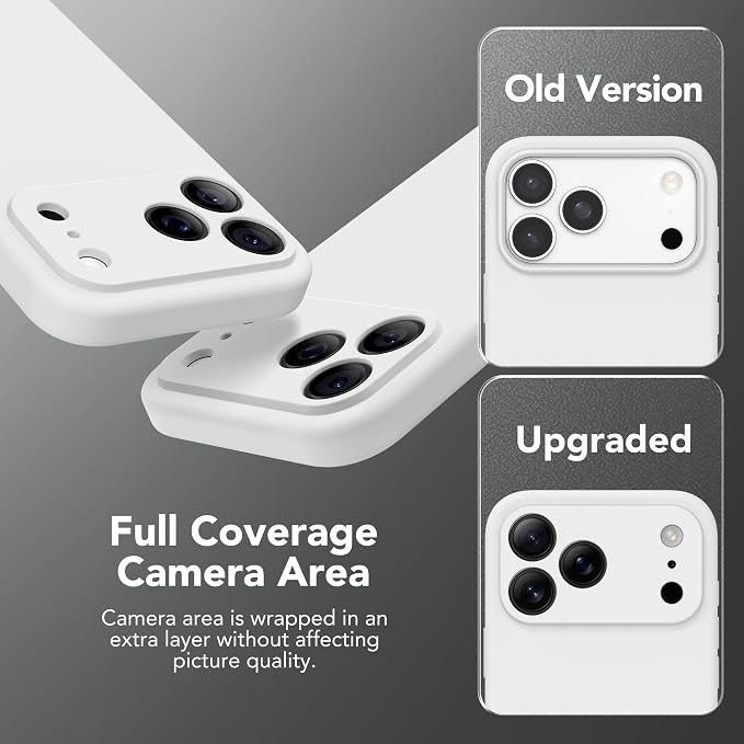 Magnetic for iPhone 17 Pro Case, Compatible with MagSafe, [Full Camera Protection][Screen Protector] Silicone Shockproof Protective Phone Case for iPhone 17 Pro 6.3", White