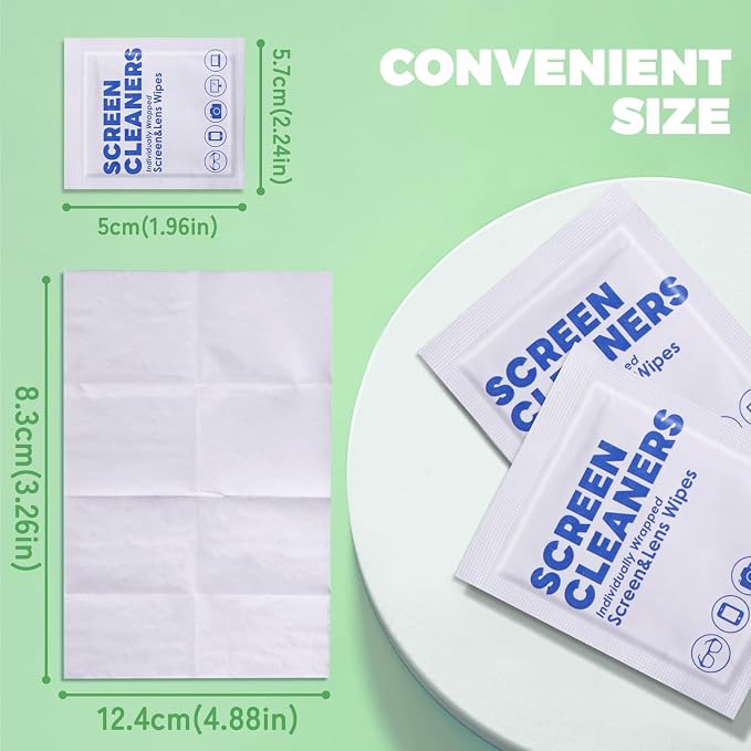 300 Pcs Cleaning Wipes for Glasses,Pre-Moistened Lens Cleaning Wipes, Computer & Laptops Screens, Smart Phones, Optical Lens, Goggles, and Watch Screen l Quick-Dry and Scratch-Free (300)