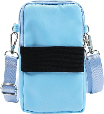 JUMISEE 3-Layers Crossbody Bag Cellphone Pouch Armband Wallet Nylon Smartphone Purse