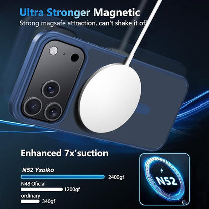 Strong Magnetic for iPhone 17 Pro Case with Camera Lens Protector[ Military-Grade Protection] Compatible with MagSafe Shockproof Slim Thin Cover case for iPhone 17 Pro 6.3 inch, Deep Blue