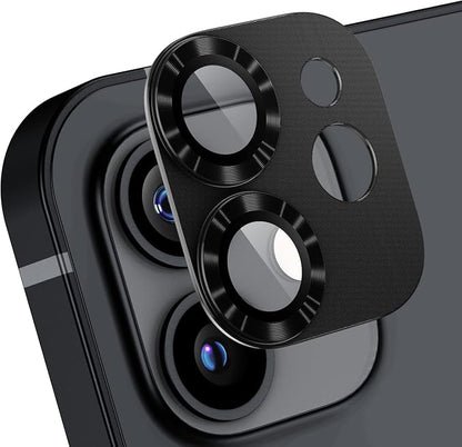 AFARER [2 Pack Lens Protector for iPhone 12,Ultra HD Camera Cover Accessories Upgraded Metal Tempered Glass,9H Hardness Anti-Scratch for iPhone12,[Does not Affect Night Shots]（Black）