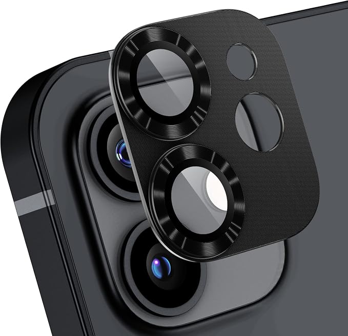 Korecase 2 Pack Camera Protector Compatible with iPhone 12 Whole Piece 9H Tempered Glass Anti Scratch Dust Strong Adhesion full coverage Protective Black