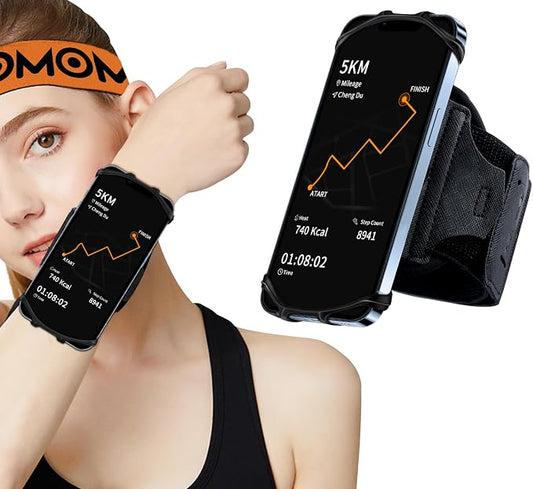 Wristband Phone Holder for Running,Forearm Armbands 360° Rotatable & Detachable Compatible with All 4.5-7 inch Cellphone for iPhone 16/15/14/Pro/ProMax/13/12/11/mini/XS/XR,for Workout Jogging