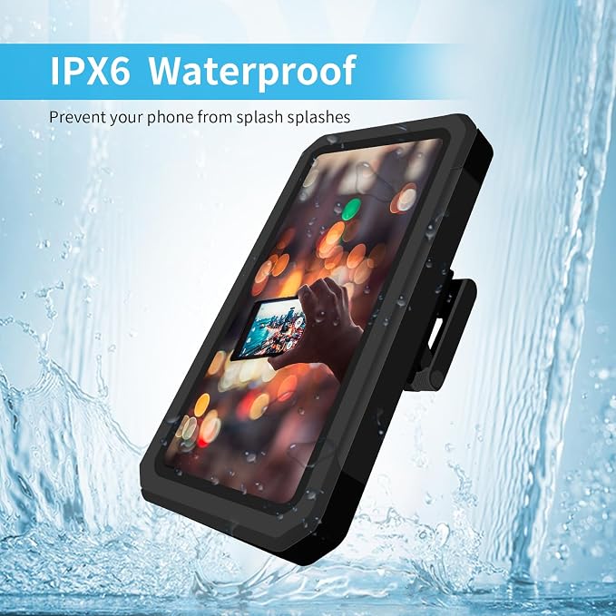 Shower Phone Holder Waterproof, 480° Rotatable Retractable Adjustable Anti-Fog High Sensitivity Touch Screen Bathroom Shower Phone Case, Bathroom Wall Phone Mount for 4-7" Cellphones (Black)