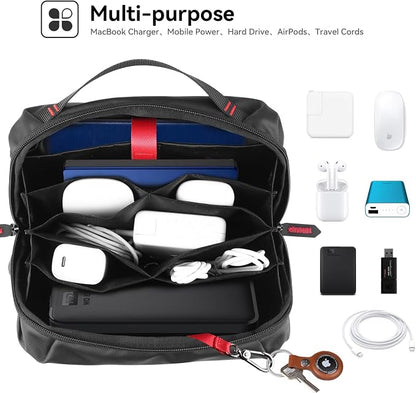 Smatree Electronic Organizer Tech Pouch for MAC Mini/Magic Trackpad | For AirPods Pro 3/MagSafe Charge,MacBook Charger,USB Cables,Power Bank,Hard Drive,Travel Cords,For Adapter/Earphone and More