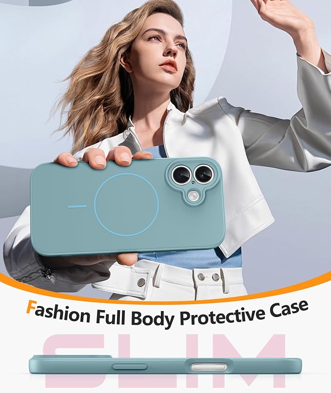 FNTCASE for iPhone 17 Case: [Compatible with Magsafe] Integrated Silicone Phone Cases with [Full Camera Protection] [Screen Protector] Military Grade Shockproof Protective Cover