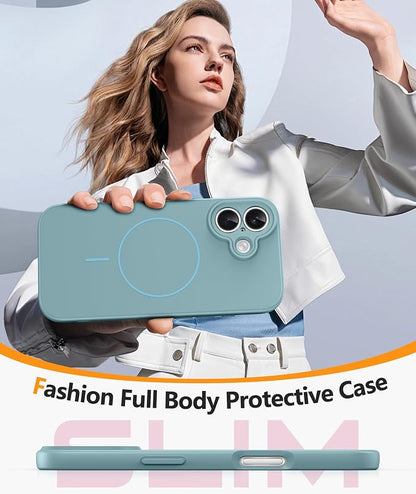 FNTCASE for iPhone 17 Case: [Compatible with Magsafe] Integrated Silicone Phone Cases with [Full Camera Protection] [Screen Protector] Military Grade Shockproof Protective Cover