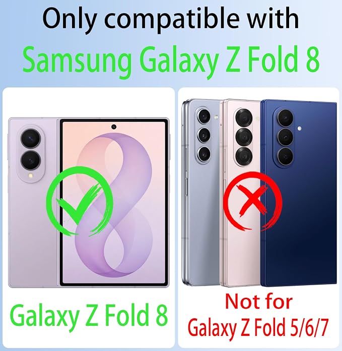 for Samsung Galaxy Z Fold 8 Magnetic Case with Privacy Screen Protector＆Hinge Protection＆Kickstands,Full-Body Shockproof Protective Phone Case for Galaxy Z Fold 8 2026,Blue