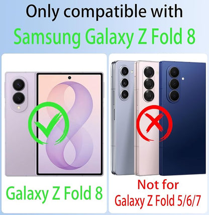 for Samsung Galaxy Z Fold 8 Magnetic Case with Privacy Screen Protector＆Hinge Protection＆Kickstands,Full-Body Shockproof Protective Phone Case for Galaxy Z Fold 8 2026,Blue