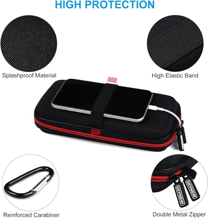 Skynew Power Bank Hard Travel Case Medium Compatible RAV Power 26800/20100/20000mAh, Anker Power Core 26800mAh/ PowerCore +26800mAh, INIU 10000mAh and Miady 10000/15000mAh (Medium Black)