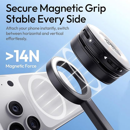 ULANZI Magnetic Phone Tripod-71'' Auto Open Selfie Stick Features Lift to Fold, Extendable Selfie Stick w Remote Cell Phone Tripod Stand for Live Recording Vlog for iPhone 17 16 15 14 Series Black
