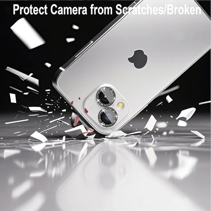 Compatible for iPhone 15 Pro/iPhone 15 Pro Max Camera Lens Protector Bling, Cute Sparkle Glitter Luxury Camera Cover for Women, Anti-Scratch (3 Protectors + 1 Extra), Black