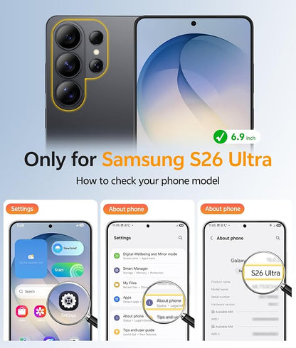 FNTCASE for Samsung Galaxy S26-Ultra Case: [Fit for Magsafe] [Full Camera Protection] Translucent Matte Cases with [Screen Protector] Military Grade Shockproof Protective Phone Cover - Blue
