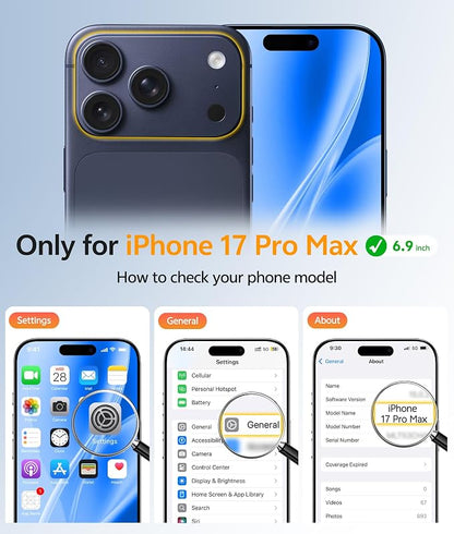 FNTCASE for iPhone 17 Pro Max Case: [Compatible with Magsafe] Translucent Matte Cases with [Full Camera Protection] [Screen Protector] Military Grade Shockproof Protective Phone Cover - Black