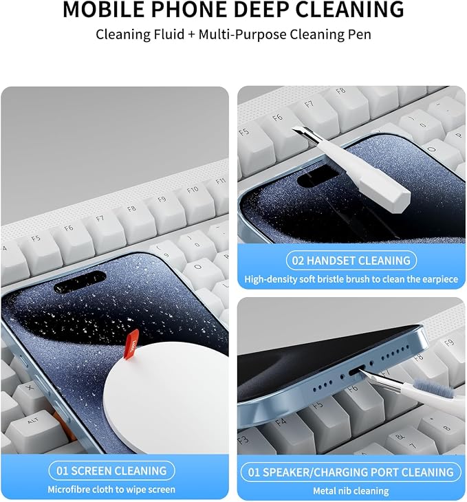 Keyboard Cleaning Kit Laptop Cleaner,20-in-1 Computer Screen Cleaning Brush Tool,for airpods,Keyboard,Earbuds,MacBook,iPhone,Phone,Device,MacBook,Device Cleaning kit