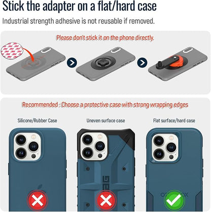 sincetop Bike Phone Mount,Mountain Bicycle Stem Cap Phone Holder,Universal Aluminum Handlebar Phone Clamp,MTB Road Bike Cycling Mobile Phone Clip,Quick Attach/Release-Orange【Series C-1st Gen】