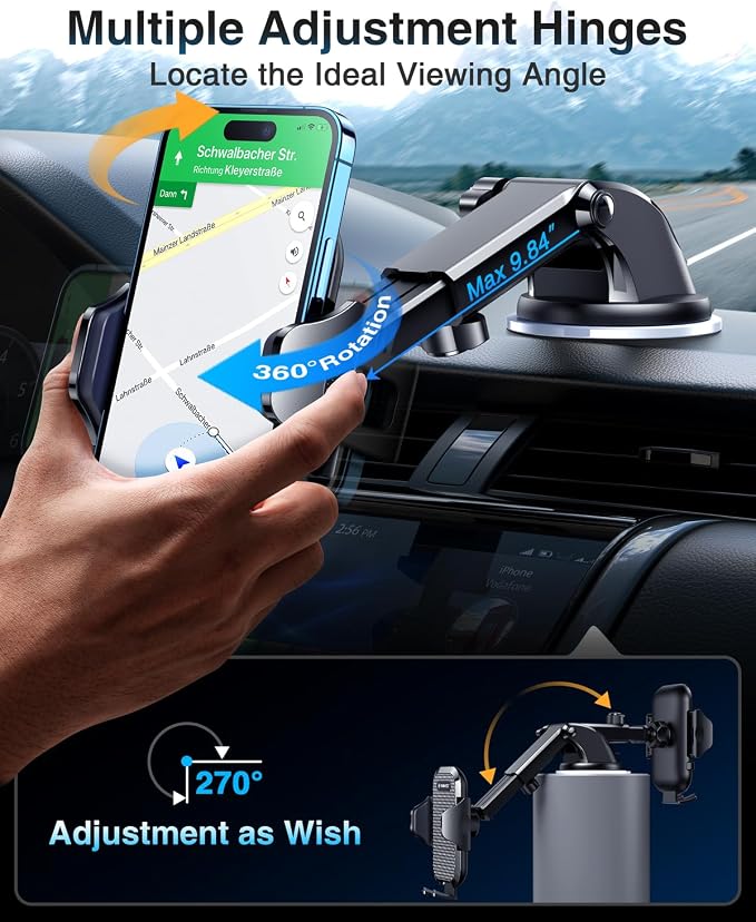 VANMASS 2026 【True Military-Grade】 Phone Holders for Your Car 【90 LBS Strongest Suction & Clip】 Ultimate Cell Phone Mount Dashboard Window Vent for iPhone 16 Pro Max 15 14 13 Samsung Android