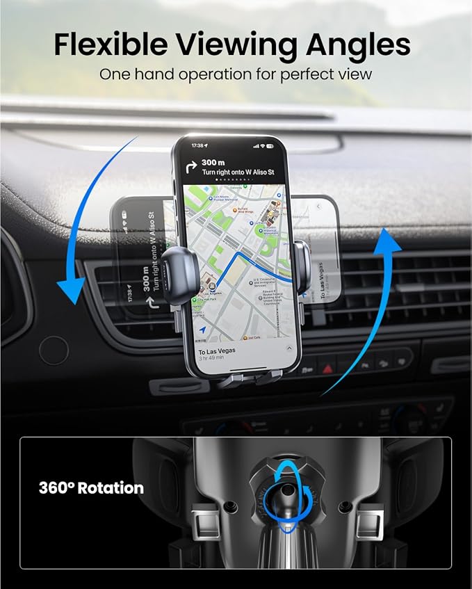 REEVAA Military Grade Car Vent Phone Mount [Metal Hook, Ultra Stable], Universal Cell Phone Air Vent Holder, Car Accessories Compatible with iPhone 17 Air Pro Max 16 15 Samsung Ultra S24 S25