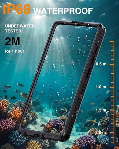 Designed for Samsung S26 Ultra Case Waterproof, Full-Body Protection Case with Built-in Screen and Cameras Protector, Military Shockproof and Dustproof Phone Cover for Samsung S26 Ultra (Black/Clear)