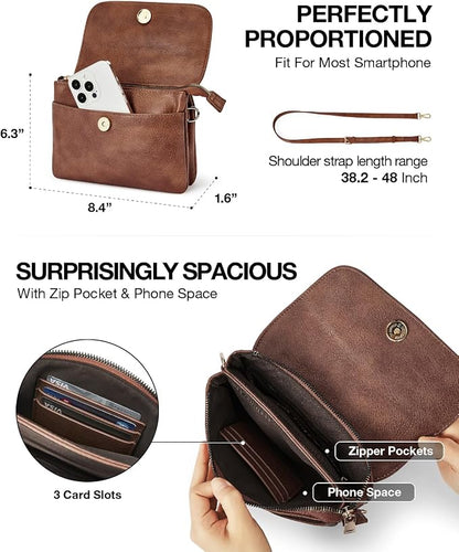 CHOLISS Small Crossbody Bags for Women, Vegan Leather Cell Phone Purse, Mini Travel Purse with Adjustable Strap Womens Gifts