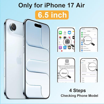 Beasyjoy Magnetic for iPhone Air Case, IP68 Waterproof Shockproof Case, Built-in Screen & Full Body Protection, Heavy Duty Rugged 12 FT Military Dropproof Cover with Lanyard for Outdoor, 6.5’’ Black