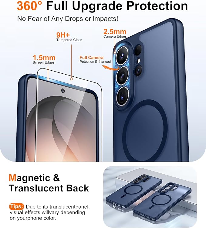 Red2Fire Magnetic for Samsung Galaxy S26 Ultra Case, [Compatible with MagSafe][12Ft Military Grade Protection][2*Screen Protector] Slim Translucent Anti-Slip Shockproof Case for Samsung S26 Ultra 6.9"