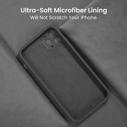 FireNova Designed for iPhone 13 Pro Max Case, Silicone [Camera Protection] Phone Case, Soft Anti-Scratch Microfiber Lining Inside, 6.7 inch, Space Gray