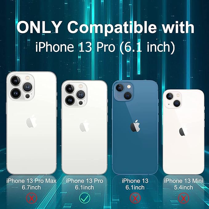 Battery Case for iPhone 13 Pro, Upgraded Real 10000mAh Portable Protective Charging Case with Wireless Charging Compatible with iPhone 13 Pro (6.1 inch) Battery Pack Charger Case with Carplay (Black)