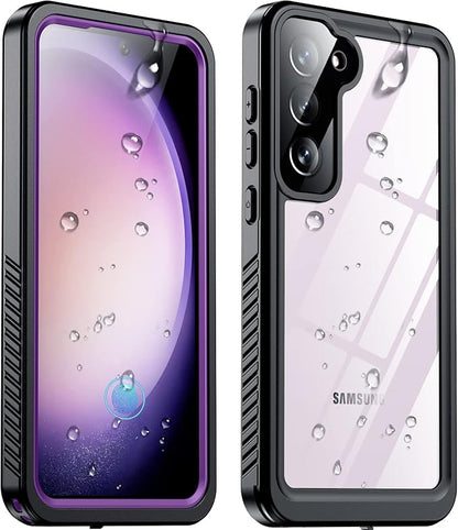 Temdan for Samsung Galaxy S23 Case,Waterproof Built-in Lens & Screen Protector[Full Body Shockproof][12 FT Military Drop Proof][Dustproof][IP68 Underwater] Case for Galaxy S23 5G-Purple