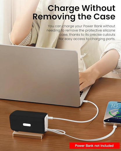Silicone Case for TORRAS EasyGo 3-in-1 Portable Charger Power Bank,Full-Body Protective Cover for TORRAS Power Bank PB17,Precise Port Cutouts (Case Only) Black