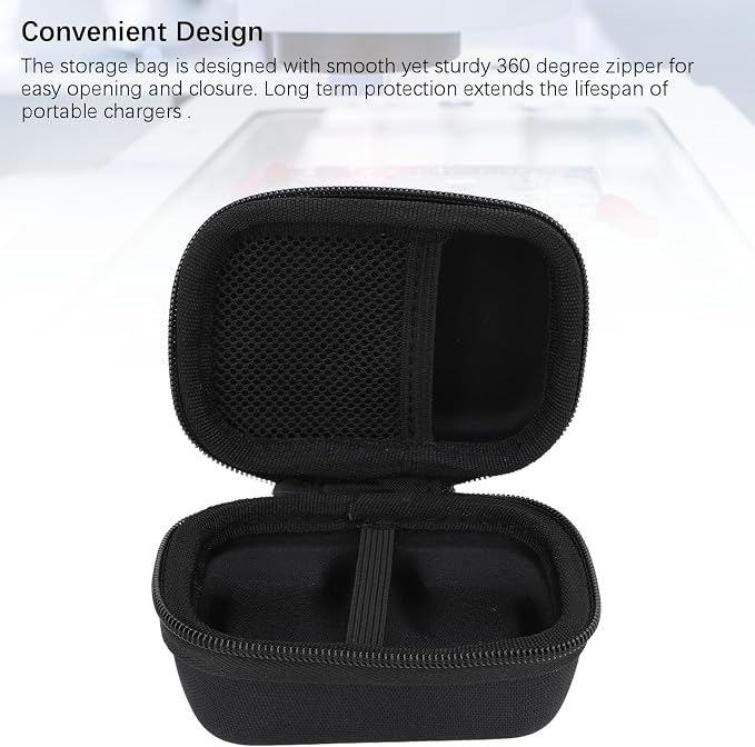 PUSOKEI Battery Storage Bag Reduce Impact Force Power Bank Carrying Case for Portable Charger (Black)