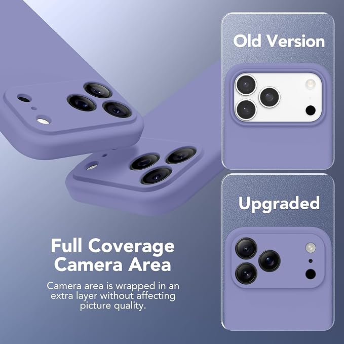 Magnetic for iPhone 17 Pro Case, Compatible with MagSafe, [Full Camera Protection][Screen Protector] Silicone Shockproof Protective Phone Case for iPhone 17 Pro 6.3", Lavender Gray