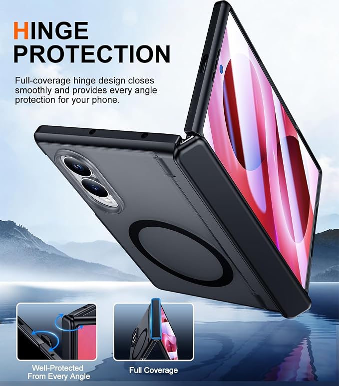 SPIDERCASE Magnetic for Samsung Galaxy Z Fold 8 Case, [Built-in Stable Kickstand] [Rugged Hinge Protection] Military Grade Heavy Duty Drop Protection for Z Fold 8 Durable Cover, Black