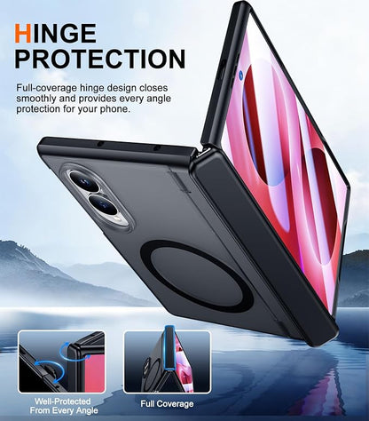 SPIDERCASE Magnetic for Samsung Galaxy Z Fold 8 Case, [Built-in Stable Kickstand] [Rugged Hinge Protection] Military Grade Heavy Duty Drop Protection for Z Fold 8 Durable Cover, Black